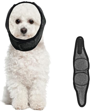 DIPZO Cuffie Antirumore Regolabili per Cani, Protezione Confortevole per Orecchie Durante Fuochi d'Artificio, Tuoni, Bagni e Toelettatura (S)