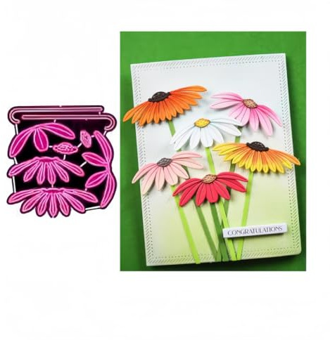 Sredwtk Chrysanthemum Ostern Stanzschablonen Blumen Frühling Metall Prägeschablonen Stanzformen Schneiden für DIY 3D Karte Sammelalbum Scrapbooking Fotoalbum Deko
