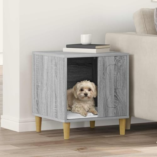 Mokuyary Hundhus Sonoma grå 44 x 42 x 49 cm hundkennel lätt att montera för utomhusbruk, trädgård, terrass