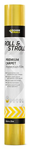 Everbuild Roll & Stroll Premium Carpet Protector – Self-Adhesive – Easy To Roll – Totally Waterproof – Yellow – 600mm x 25m
