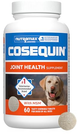 Nutramax Cosequin for Dogs Joint Health Supplement, Contains Glucosamine for Dogs, Plus Chondroitin and MSM, Supports Healthy Joints, Chewable Tablets, 60 Count