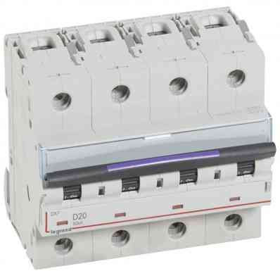Disjoncteur DX³ 50kA - 4P 400V~ - 20A - courbe D - 6 modules