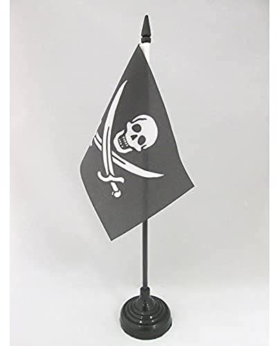 AZ FLAG bordsflagga pirat Jack Rackham 15 x 10 cm - liten piratkontorsflagga - Corsaire 10 x 15 cm