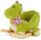 Bieco 74002110 - Plüsch Schaukeltier Dino, grün, Kinder Schaukelstuhl, Sicherheitsgurt und Rückenlehne, Plüschschaukel für Babys und Kleinkinder ca. 65 x 32 x 48 cm