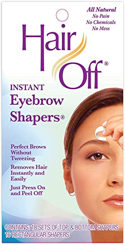 Hair Off Eyebrow Wax Strips – Fast & Painless Eyebrow Shaping Kit for Women – Face Wax Strips for Hair Removal – 18 Ct, Pack of 3