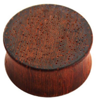 eeddoo Flesh Tunnel organisch Rot-Braun Padouk Holz 10 mm