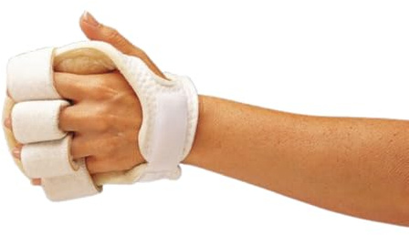 Rolyan Palm Protector with Finger Separators, Left Handed Glove for Finger Contracture Prevention, Comfortable Hand Cushion with Sherpa Lining On Palm and Finger Separations for Maximum Protection