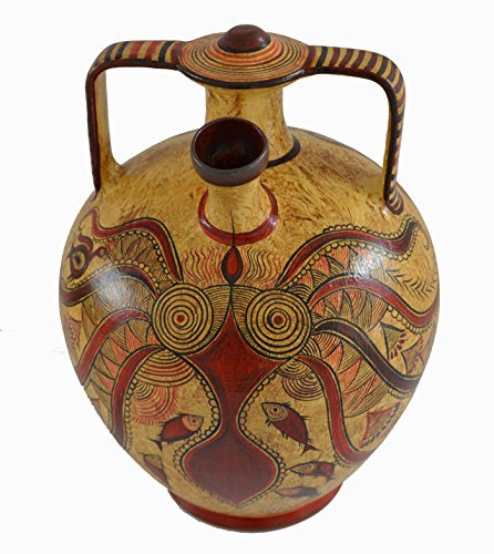 Minoenne Pottery Vase Amphore – Octopus Design – Fait à la main en Grèce – Crète