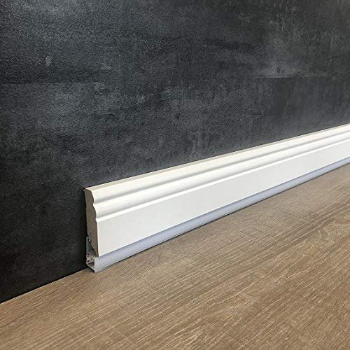LED Sockelleiste 15 x 80 mm mit Hamburger (Berliner) Profil weiß foliert