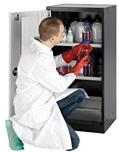 ASECOS Chemikalienschrank CS RAL 7016/RAL 7035 2TA (St.bl./PE) zur Lagerung von Nicht entzündbaren Gefahrstoffen in Arbeitsräumen