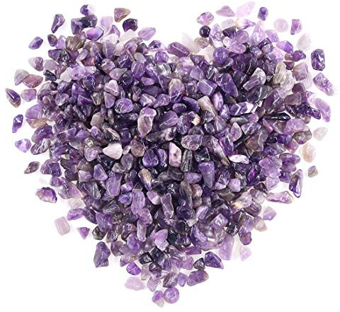 Swpeet 0,5 kg di ametista, piccole scheggiature burattate, pietre preziose frantumate, pietre di forma irregolare, pietre di cristallo perfette per la creazione di gioielli e decorazioni per la casa