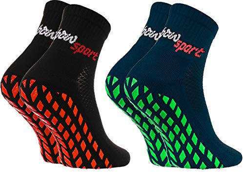 Rainbow Socks - Neo ABS Sport Socks - Damen Herren Neon Sneaker Sport Stopper Socken