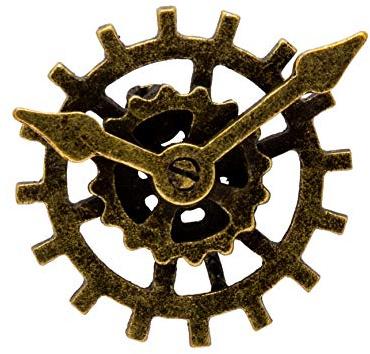 Knighthood Broche de solapa para hombre, bronce retro, steampunk, reloj, engranaje, insignia