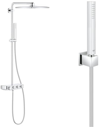 GROHE Euphoria SmartControl System 310 Cube | Brause- und Duschsystem & Euphoria Cube | Brausen- und Duschsysteme - Handbrause | mit Wandhalter, 1 Strahlart, mit DURCHFLUSSKONSTANTHALTER | 27703000