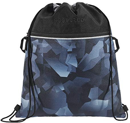 Coocazoo Sportbeutel RocketPocket „Grey Rocks“, grau, mit Reißverschlussfach und Kordelzug, reflektierende Elemente, Schlaufen zur Befestigung am Schulrucksack, Jungen ab der 5. Klasse, 10 Liter