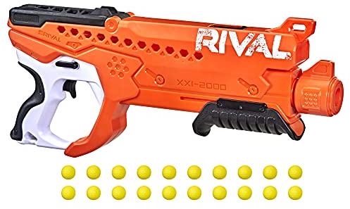 NERF Rival Curve Shot - Helix XXI-2000 Blaster - Fire Rounds to Curve Left, Right, Downward or Fire Straight - 20 Rival Rounds