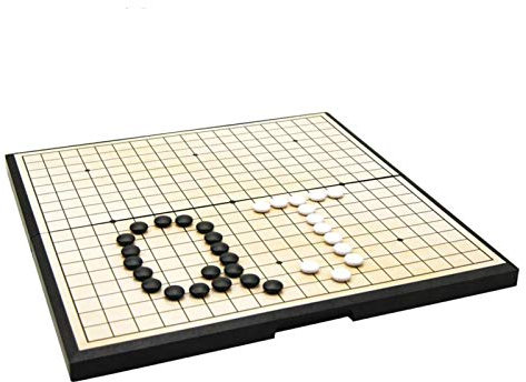 AllForYou Tragbare magnetische GO Game Set mit einzelnen konvexen magnetischen Kunststoffsteinen Set Go Board Faltbares Design für Partyreisenfischen