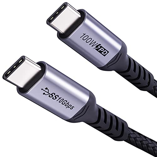 SUMPK USB C auf USB C Kabel kurz 50cm [2Stück], PD 100W 3.1 Gen 2 Schnellladekabel E-Mark Chip SuperSpeed 10Gbps 4K Video Datatransfer für ThinkPad Yoga Samsung Galaxy Note S8 S9 T5 LaCie SSD | 3.1 Gen 2 Hochgeschwindigkeits-Datenübertragung, 5 A Schnellladung, 4K 60 Hz USBC-Video-Display, kompatibel mit iPhone 17/16