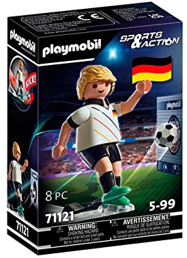 PLAYMOBIL Sports & Action 71121 Fußballspieler Deutschland, mit Kickfunktion und Torwand, ab 5 Jahren