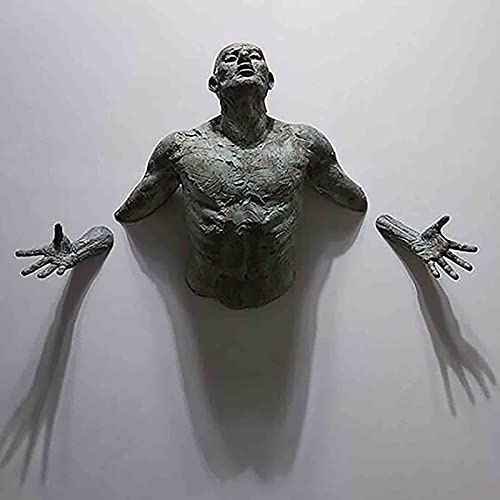 SINGID Antike, fragmentierte Mann-Wandskulptur, moderne abstrakte 3D-Wandkunst, Wandbehang, Figur, Statue, Harz, eingesperrter Mann, Wandskulptur, Heimbüro, Wanddekoration