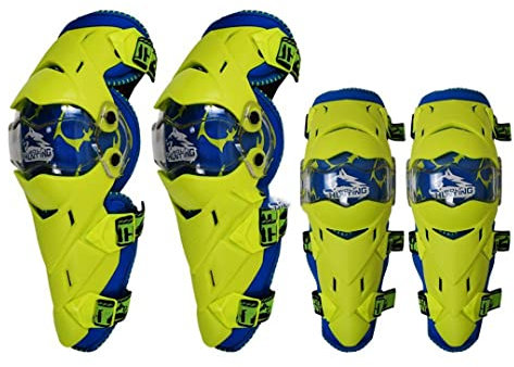 Hcclijo Rodilleras de Motocross Rodilleras Protector ATV Deportes Motor-Racing Guardia de Seguridad Rodilleras Rodilleras Y Codo A4 L