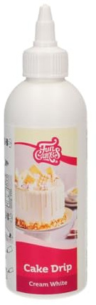 FunCakes Cake Drip Weiße Süßer Vanillegeschmack: Köstlicher Geschmack, Einfach zu Verwenden, Perfekt für Tropfkuchen, Drip Geschmack nach Süßer Vanillegeschmack. Wiederverschließbare Packung 180 g.