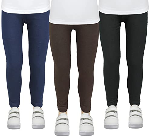 TupTam Niñas Leggings Mallas Térmicos Mallas de Invierno Pack de 3, Negro/Marrón/Azul Oscuro, 110