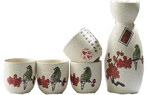 ZEALMAX Set von 5 Home/Restaurant Sake-Tassen, Keramik Weinsets Weinkrug zum Genießen von Wein und Teekunst