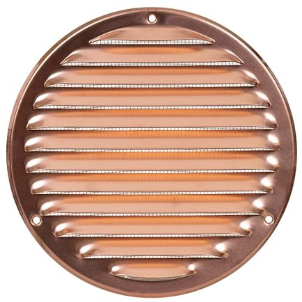 Ø 160mm Ventilationsgaller i Koppar med Myggskydd - Metallgaller för Ventilation
