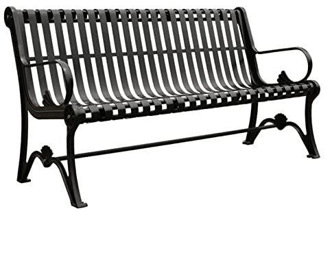 Gartenbank Sitzbank Black Park Stuhl Outdoor Freizeit Bankguss Aluminium Doppelsitz Metall Park Bank mit Rückenlehne for Hinterhof, Patio, Veranda, Garten, Rasen (120/150 / 180cm) Parkbank Terrassenba