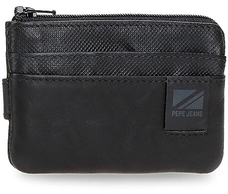 Pepe Jeans Topper Portafogli e Portafogli in Pelle bovina, Nero, Marrone, Diverse misure, Nero, Taglia unica, Porta carte