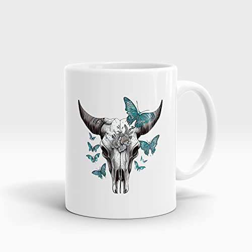 RFSHOP Taza de café con diseño de grulla y mariposas, divertida taza de cerámica para té, para Navidad, cumpleaños, amigos, 330 ml