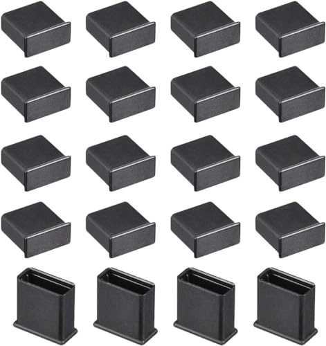 MACHSWON 20Pcs PE USB 2.0 Port Anti-Dust Stopper Cap Cover for USB Male, Charging Cable, Data Cable, USB Data Cable Dustproof Cover USB Flash Drive Dust Cover Black