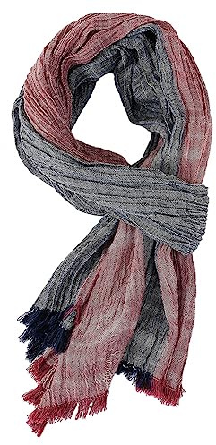 YONKOUNY Bufanda Hombre Cálida Bufanda de Otoño e Invierno Suave Moda Clásico Largo Bufandas Scarf (Rojo vino)