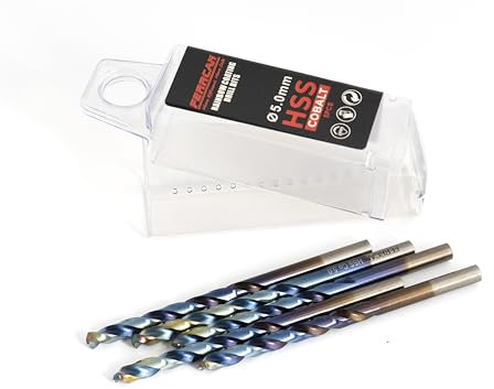 Ferrcan Forets pour métal HSS DIN338 M35 5% cobalt finition rainbow pour le perçage dans l'inox acier inoxydable, fer et autres métaux (paquet de 5 pièces par mesure)