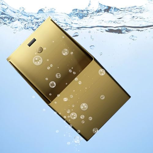 ATYUJKB Wandmontiertes Urinal aus Edelstahl 304, Kleine Vertikale Toilette, Toilette mit Sensor-Urinal-Spülventil, Herren-Urinale aus Edelstahl für den Haushalt (Gold)