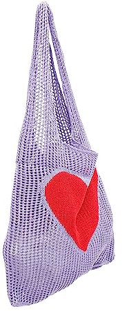 MAGICLULU Gewebte Netztasche Lebensmittel Handtasche Damen Einkaufstüte Damen Handtasche Netz-einkaufstasche Gehäkelte Netztasche Häkelzubehör Schultertaschen Fräulein Stricken Strand