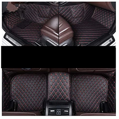 FERFXN Auto-Fußmatten Für VW Für Polo Für 6R1 Für 9N Für 6C1 Zubehör Autoteppiche Fußmatten (Color : Schwarz Rot)
