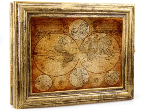 Cer-Plast Schlüsselkasten aus Holz Hängeschrank mit Schlüsselbrett Wandorganizer für Schlüsselaufbewahrungm Schlüsselschrank Vintage-Optik Holzschlüsselbox