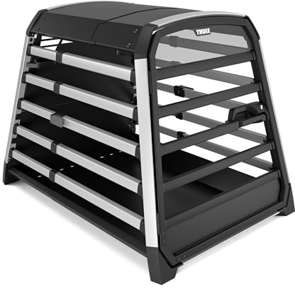 Thule Allax Hundebox, Transportbox Hund, Hundebox für Auto Black/Aluminum XXL