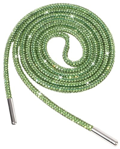 Jamron Ein Stück 4MM/6MM Glitzer Runde Schnürsenkel mit Strass Ersatz Kordelzug für Hoodie Jogginghose