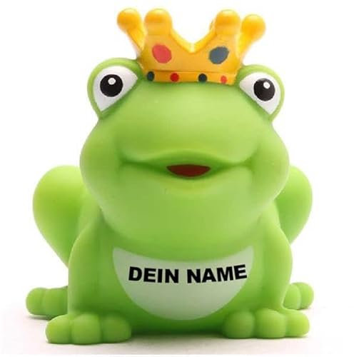Duckshop Badeenten - personalisierbar (Ente Froschkönig mit gelber Krone)