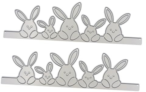 BELLIFFY 2stücke Metall-stanzformen Für Ostern DIY Stanzschablonen Mit Kaninchen Zum Schneiden Für Handwerk Scrapbooking Kartenherstellung Papierkunst Prägeschablonen Osterschablonen Stanzf