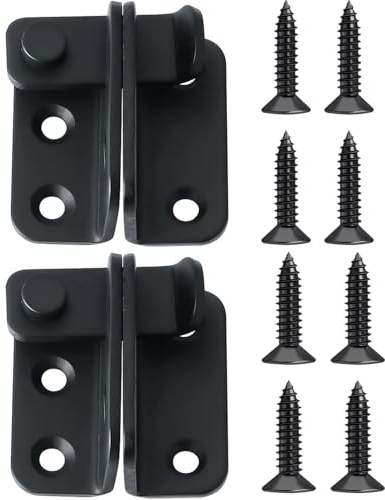Pestillo de Puerta,2 piezas Pestillo Deslizante,Cerradura de Cobertizo,Cerradura de Puerta,Cerradura de Perno de Puerta para Gabinetes de Puerta de Madera,Casa de Mascotas,Izquierda Abierta (Negro)