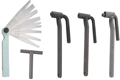 Tagtight Valvola universale motore valvola strumento di regolazione valvola chiave moto chiave 8 mm 9 mm 10 mm chiave tipo T 0,1-2 mm sonda per riparazione auto