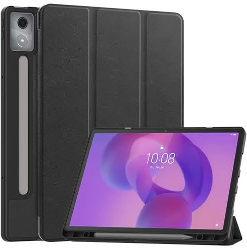 Vakarey für Lenovo Idea Tab Pro Hülle mit Stifthalter,Ultra-Dünn Smart Hülle für Lenovo Tab Pro 12.7 Zoll 2025,Schwarz