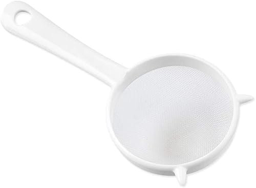 Mesh Sieve Kitchen Portable Plastic Sieve Tea Leaf Sifter Flour Strainer White Small Creative and Popular