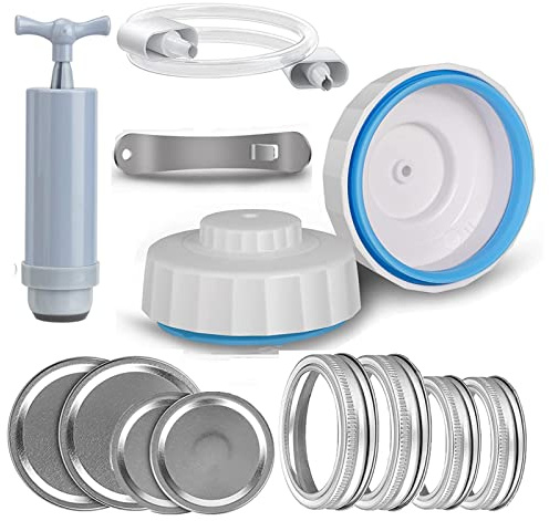 Kit de sellado al vacío, sellador de vidrio y tubo adicional, compatible con envasadora al vacío para tarros de boca ancha y normal | Manguera adicional compatible con envasadora al vacío para tarros de conservas de boca ancha y normal