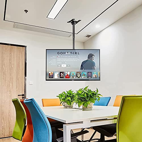 Soporte universal para TV de techo para televisores LCD de 14 a 32 pulgadas, inclinación ajustable giratoria y altura soporta hasta 110 libras de pantalla plana
