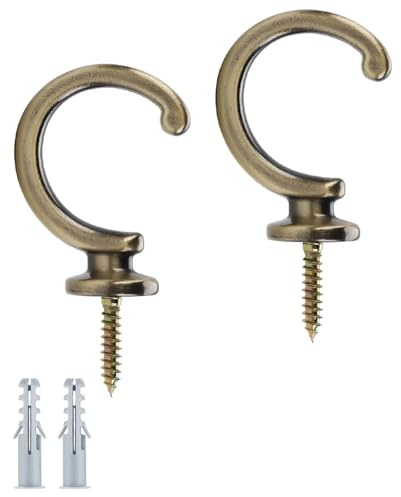 txuzong 2 Ganci per Tende in Lega di Zinco - con Tubo di Espansione - Supporto per Tende da Sole e Interni - Per Casa, Ufficio, Hotel - Facile Installazione